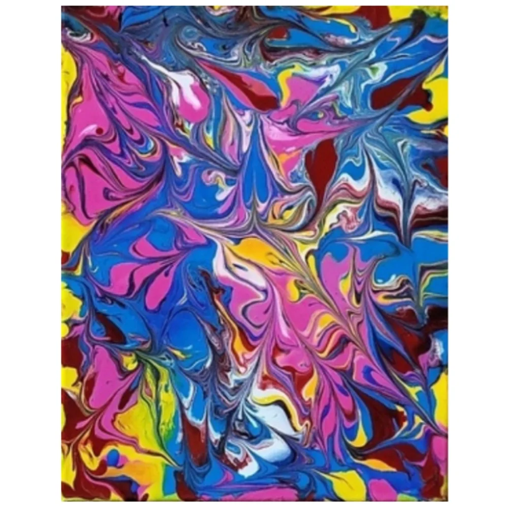 Hand Crafted Abstract Design 11x14 Inches Canvas Painting - Picture 1 of 4